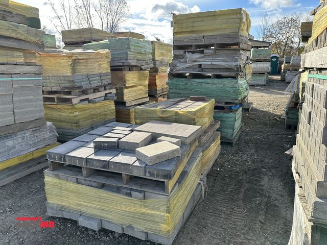 Lot 1-15778 - (8) skids of assorted pavers, sizes include 7 3/4" x 7 3/4" x 2 3/4", 10 3/4" x 10 3/4" x 3.5", 15.5...
