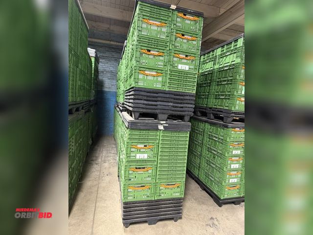 Lot 1-17448 - Lot of approx. (243) Cleverbox 23" x 7" x 16" collapsible plastic totes, some filled with Styrofoam ...