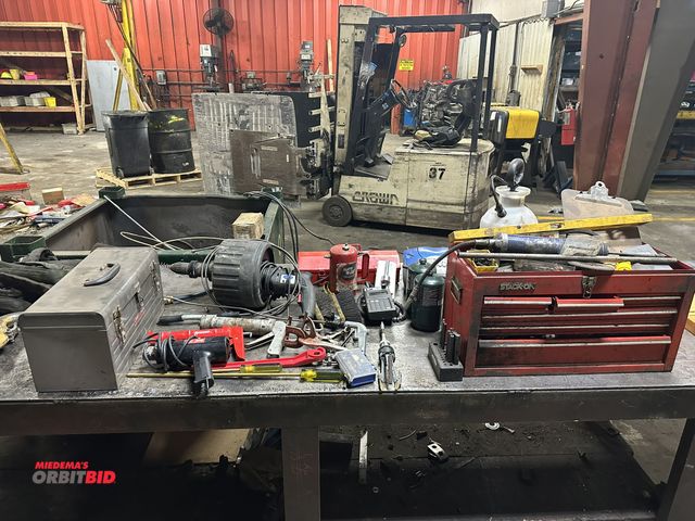 Lot 1-14410 - Large lot of assorted tools, includes (1) Kobra sewer machine products model LX250 electric drill op...