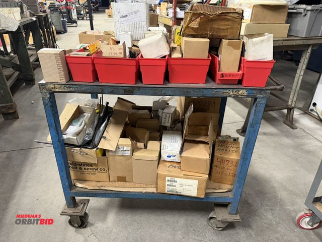 Lot 1-2039 - (1) 35.5" length x 24" width x 34.5" height custom built steel 2-tier shop cart with assorted hardwa...