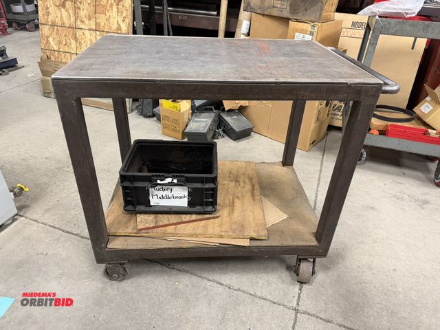 Lot 1-2000 - (1) 36" length x 34" height x 24" depth, 2-tier heavy duty steel shop cart.