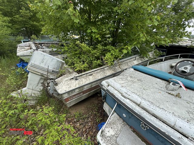 Lot 1-6581 - (1) Mackay boat with Chrysler 70 HP motor, Hull ID #NPL00100087150, for parts or repair, winning bid...