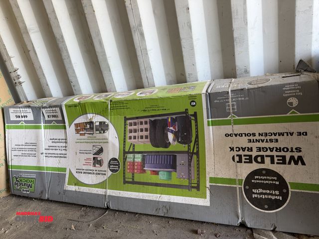 Lot 1-2981 - (1) industrial strength welded storage rack, 77" wide x 24" deep x 72" tall, 1500 lb. capacity, new ...