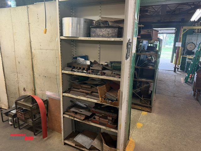Lot 1-18629 - (1) 37.5" width x 84" height x 12" depth steel shelving unit with contents, including (1) stamping p...