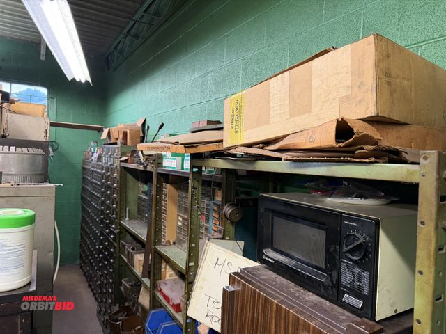 Lot 1-18518 - Lot including (1) 36" width x 75" height x 16" depth bolt-together steel cabinet with 4 shelves, (2)...