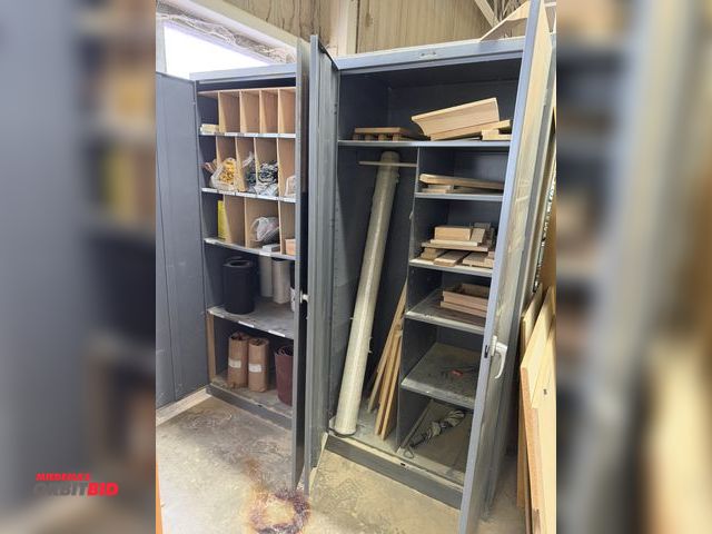Lot 1-16199 - Lot of (2) 36" width x 78" height x 24" depth 2-door steel cabinets, both with contents including va...