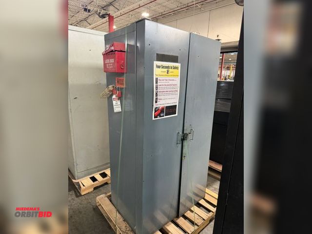 Lot 1-5515 - (1) 38" width x 72" height x 24" depth heavy duty steel 2-door storage cabinet with indoor storage, ...