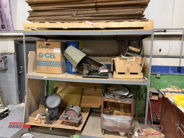 Lot 1-18648 - (1) adjustable metal rack with 8' long x 36" deep x 84" tall wood shelves, does not include contents...