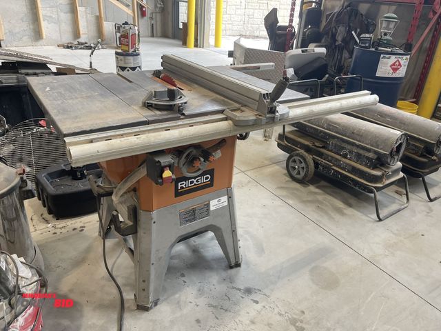 Lot 1-18869 - (1) Ridgid, model R4512, 10" table saw, 3450 RPM, 120V, includes guide and fence, in working conditi...