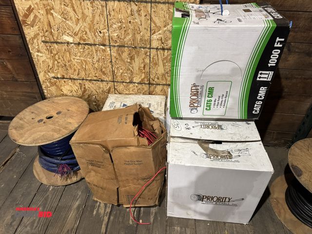 Lot 1-4378 - Large lot of assorted Priority Wire and Cable, Cat 5 &amp; 6 wire, and alarm wire.