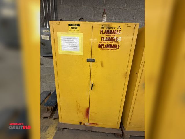 Lot 1-17476 - (1) Just Rite flammable liquid storage cabinet, 45 gallon capacity, includes contents of assorted Mo...