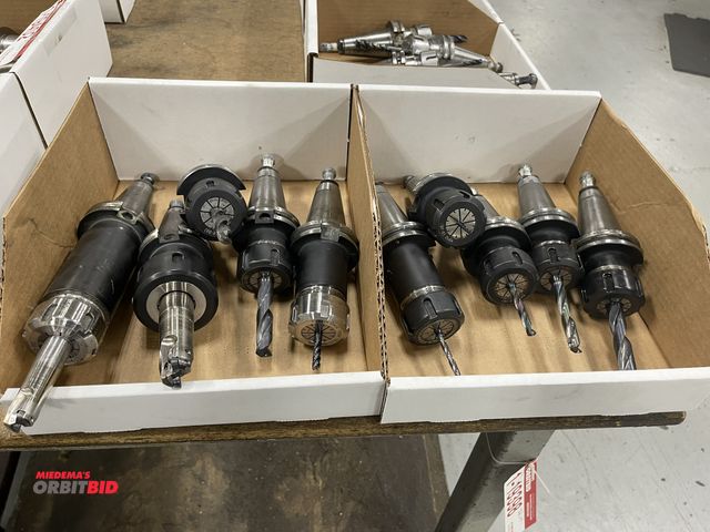 Lot 1-19403 - Lot of (10) Pioneer Cat 40 tool holders, collet style.
