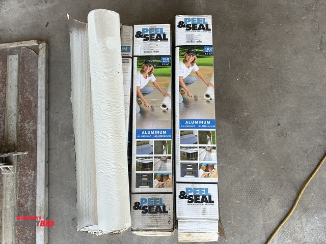 Lot 1-14150 - (2) full 100 sq. ft. and (2) partial rolls of Peel &amp; Seal self-stick aluminum roll roofing.