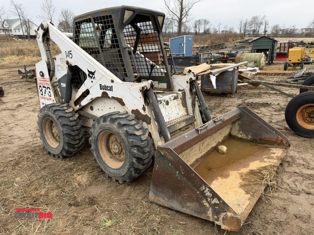 Lot 1-2997 - Bobcat Turbo 873 Skid Steer S/N 514149350, diesel engine, joystick plus foot controls, 78" wide buck...