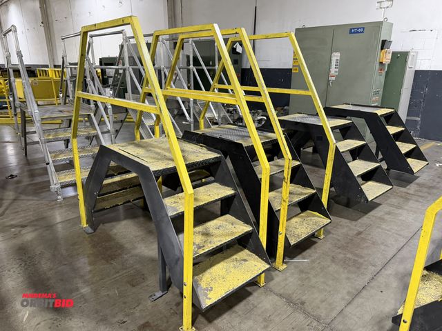 Lot 1-5476 - (2) approx. 6' long, 2-sided, 4-step platforms with platform at 37" tall, approx. 25" deep with 36.5...