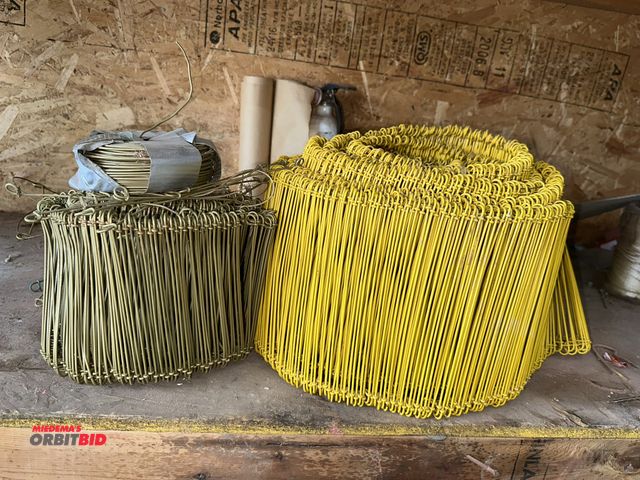 Lot 1-14193 - (1) Full roll of 8" PVC coated, double loop reinforcement cable rebar wire ties, and (1) partial rol...