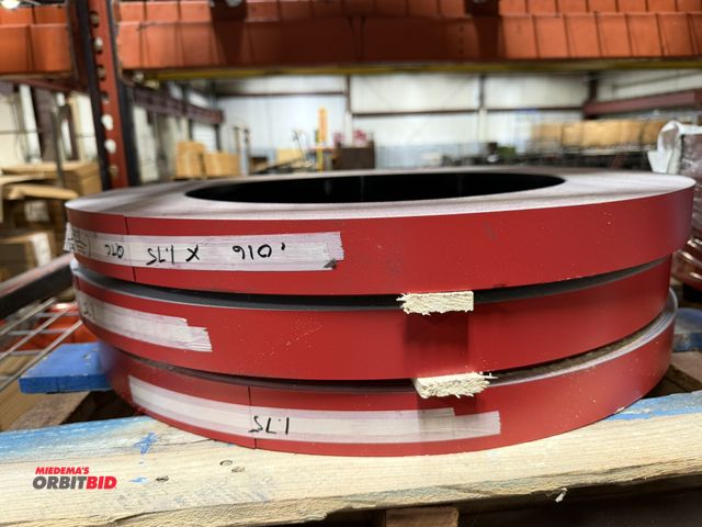 Lot 1-18687 - Lot of (3) 1 3/4" x .016" PPR (red) anodized aluminum coils.