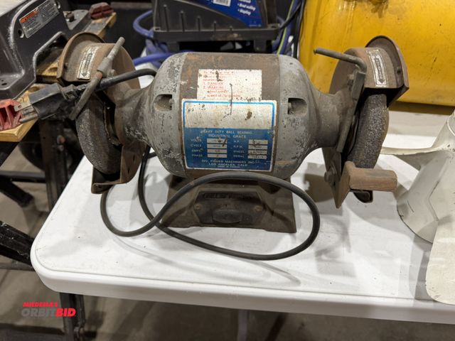 Lot 1-18638 - (1) Fisher Machinery 6" bench vise, 110V, 1/2 HP motor.