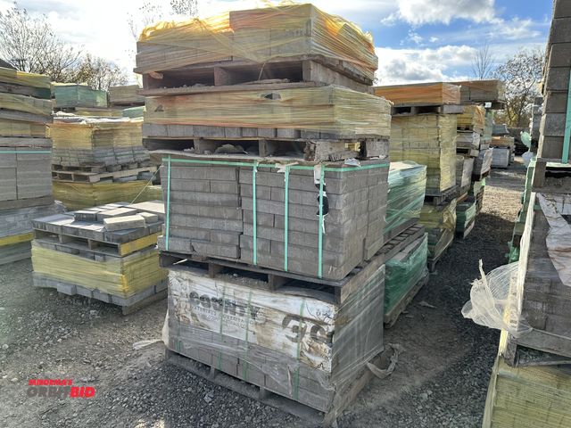 Lot 1-15777 - (9) skids of assorted pavers, sizes include 15" x 15" x 3" thick, 24" x 24" x 2" thick with glow in ...