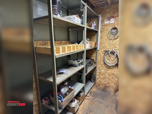 Lot 1-19159 - Entire contents of tool storage room shown in photo, includes (2) 37" width x 87" height x 17" depth...