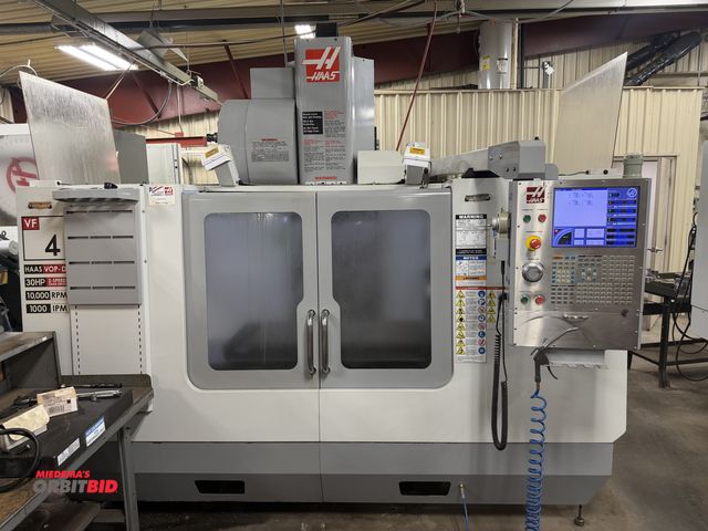 Lot 1-1635 - 2006 Haas VF-4B CNC Vertical Machining Center 30-HP, 10000-RPM, 18" x 52" T-Slot Table, 24-Position ...