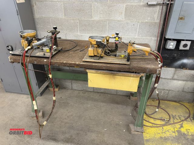 Lot 1-17477 - Lot of (2) Rodix feeder cube pneumatic tables with drills and drill sorter, include steel framed tab...