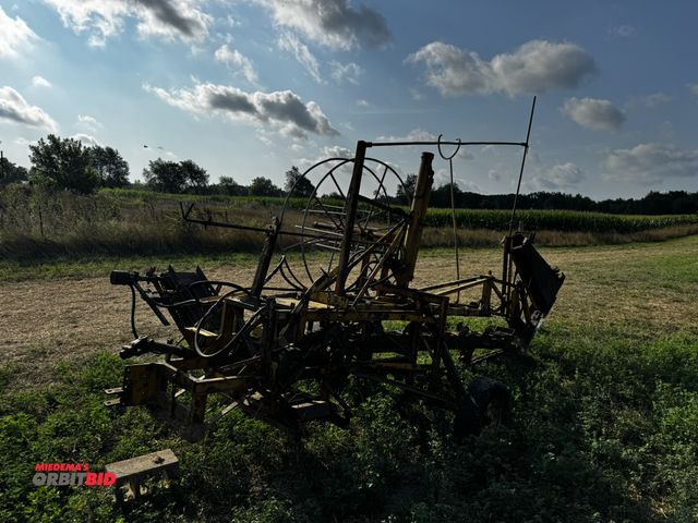 Lot 1-19707 - (1) unknown brand, approx. 12' long pull type trencher, 48" plow, 5' long side discharge conveyor, h...