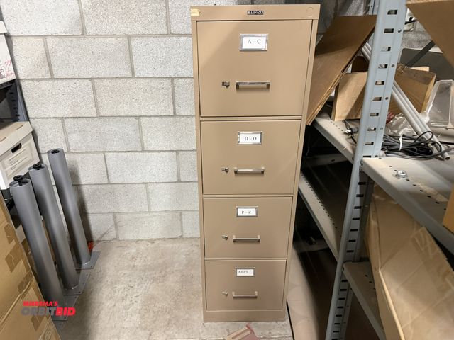 Lot 1-17284 - (1) Anderson Hickey 15" width x 52" height x 25" depth 4-drawer steel file cabinet.
