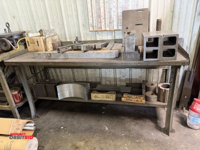 Lot 1-6286 - (1) 72" width x 34" height x 28" depth work bench with contents, including (2) 5" x 8" x 12" blocks,...