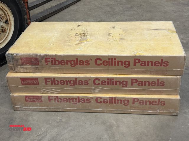 Lot 1-1488 - (3) boxes of (10) 24" x 48" x 5/8" thick fiberglass ceiling panels.