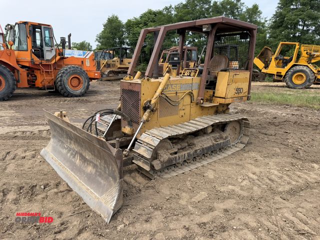 Lot 1-18374 - (1) 1990 Case 550 crawler dozer, 9688 hours showing, open station, ROPS canopy, 96" 6-way blade, 16"...