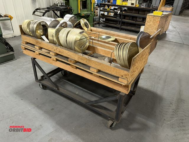 Lot 1-18761 - Lot of (2) carts, each is 73" length x 23" width, contents include assorted pendulum covers, each is...