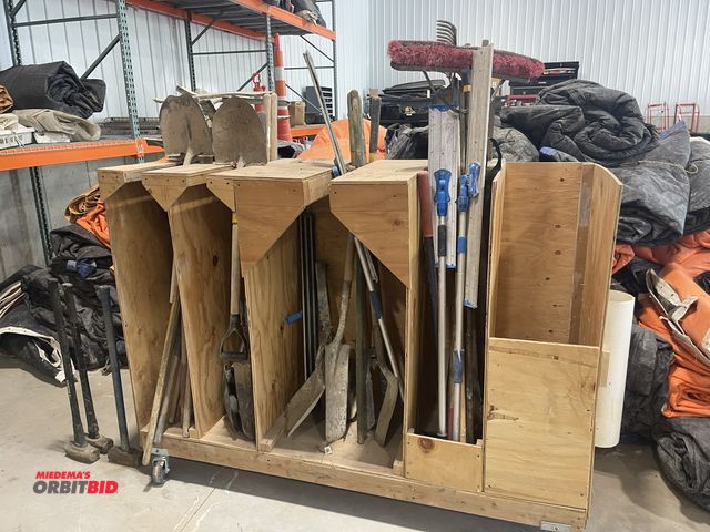 Lot 1-18792 - (1) custom built rolling cart, approx. 74" long x 24" deep x 54 1/4" tall, includes assorted concret...