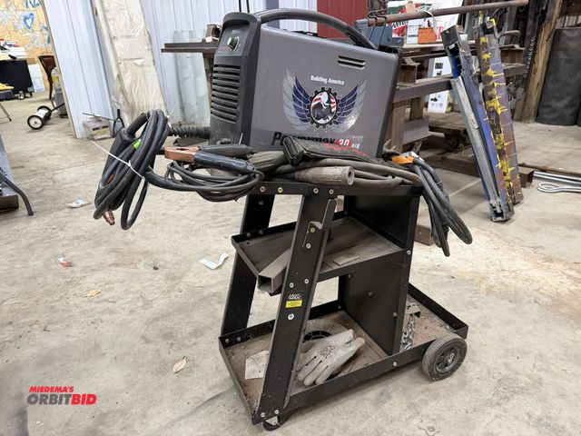 Lot 1-1378 - (1) 2021 Hypertherm Power Max 30 Air plasma cutter with gun, cart, and strap, working condition unkn...