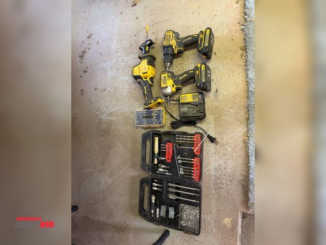 Lot 1-12147 - (1) 3-piece DeWalt, cordless 20V tool set, includes drill, impact, reciprocating saw, charger, (2) b...