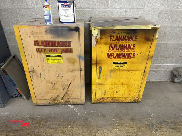 Lot 1-17232 - Lot of (2) Just-Rite #25710, 12 gallon capacity flammable liquid safety storage cabinets, with conte...