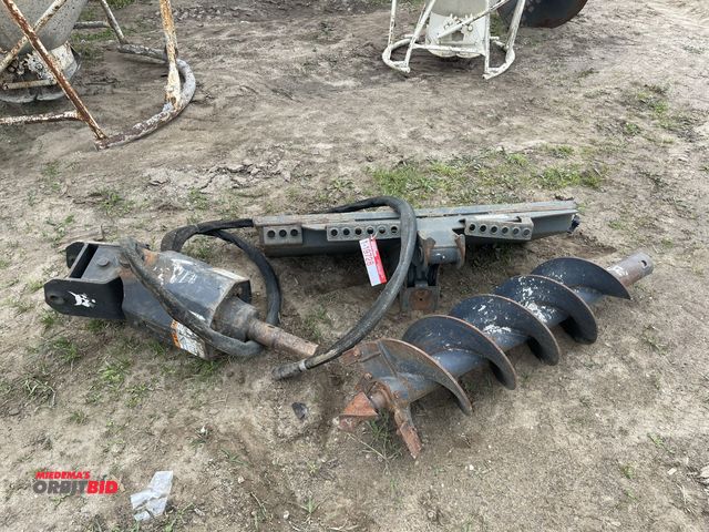 Lot 1-19728 - (1) Bobcat, model 15C, skid steer quick attach auger attachment, S/N 94425, may be missing plate pin...