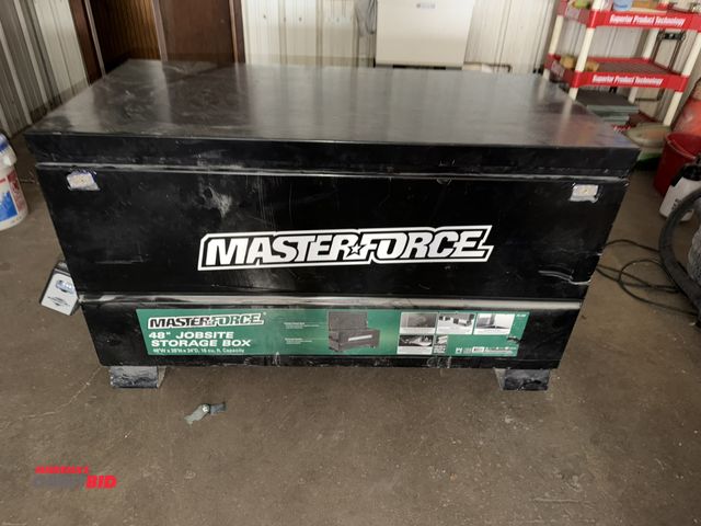 Lot 1-13190 - (1) Master Force 48" x 28" x 24" deep Jobsite storage box, 16 cubic foot capacity.