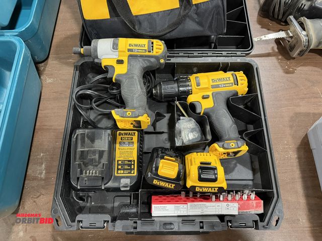 Lot 1-20088 - (1) DeWalt 12V, 3/8" cordless drill driver, model DCD710, (1) DeWalt cordless impact, 12V, model DCF...