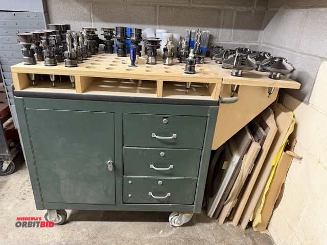 Lot 1-16375 - (1) 36" width x 33" height x 24" depth Pollard tool cabinet with contents, including various air hos...