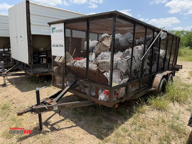 Lot 1-9489 - 2012 Assembled Trash Trailer tandem axle, 16' long x 77" wide, steel frame with wood deck bed, steel...