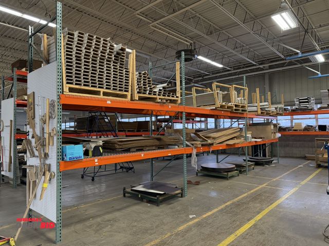 Lot 1-17292 - Lot of Teardrop style pallet racking, contents not included, consists of (4) 48" depth x 12' height ...