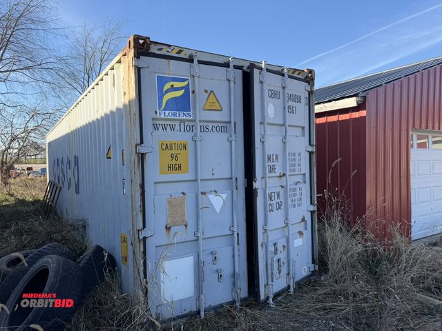 Lot 1-2959 - (1) 40' x 9' 6" high Conex shipping container, wood floor, rear swing doors, does not include conten...