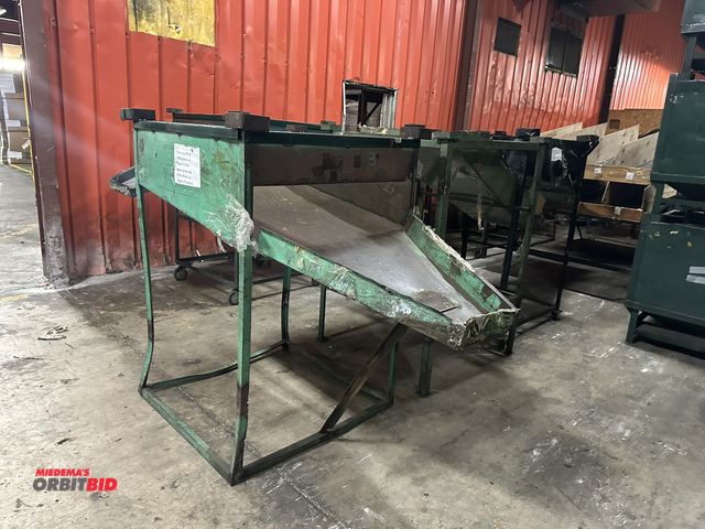 Lot 1-14395 - (3) Approx. 40" x 60" x 40" Custom made steel bin drop hoppers (steel bins stacked on top)