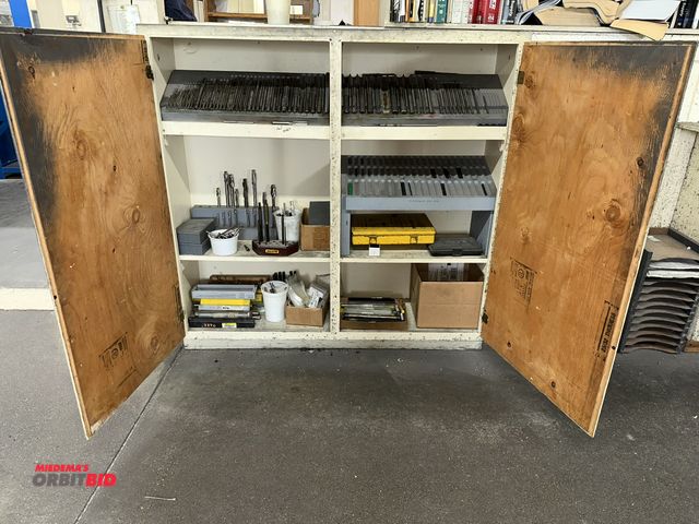 Lot 1-17706 - Entire content of cabinet (cabinet not included), includes various pins, reamers, (1) partial set of...