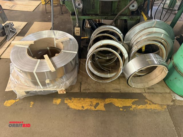 Lot 1-18695 - Approx. (14) partial rolls of aluminum, most are labeled by type, size, and weight.