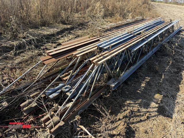 Lot 1-2951 - Lot of (9) assorted steel ceiling trusses, various lengths and sizes.