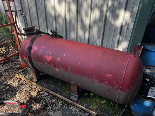 Lot 1-14261 - (1) approx. 110 gallon steel air tank, top fill, bottom and tap side valves, skid mounted, approx. 6...
