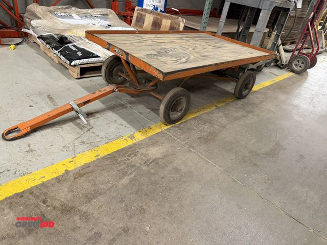 Lot 1-16788 - (1) Taylor Dunn, model T19-10, flat cart with 9" hard rubber wheels, pin style hitch.