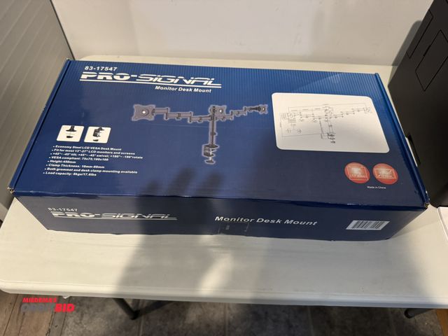 Lot 1-19605 - (1) new Pro-Signal, model 83-17547, monitor desk mount in box.